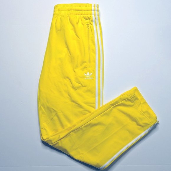 yellow adidas pants